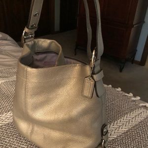 Coach bag - platinum leather with silver hardware